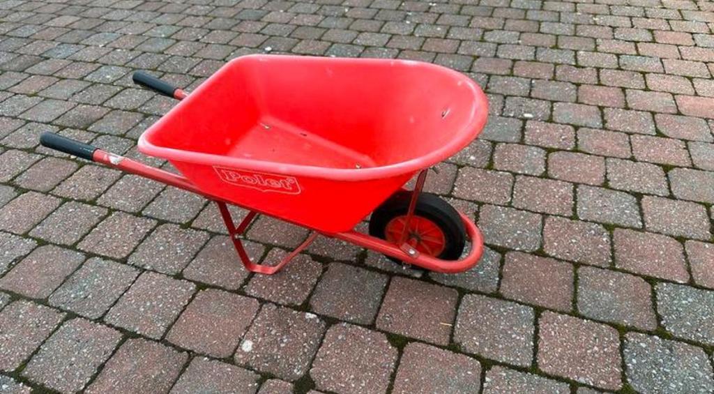 Rode Kinder Kruiwagen Van Polet Te Koop!, Ophalen, Eenwielig, Zo goed als nieuw, Polet