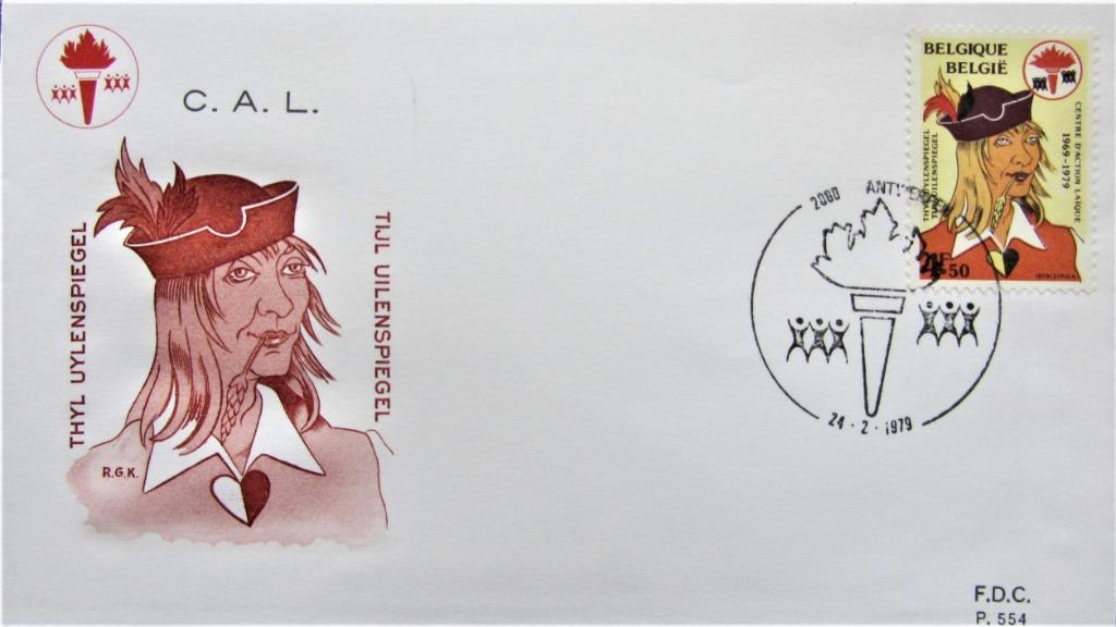 EERSTE DAG ENVELOP- TIJL UILENSPIEGEL, Ophalen of Verzenden, Gestempeld, Overige thema's