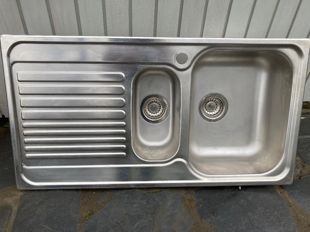 Spoelbak inox, Ophalen, Zo goed als nieuw, Inox, Wastafel