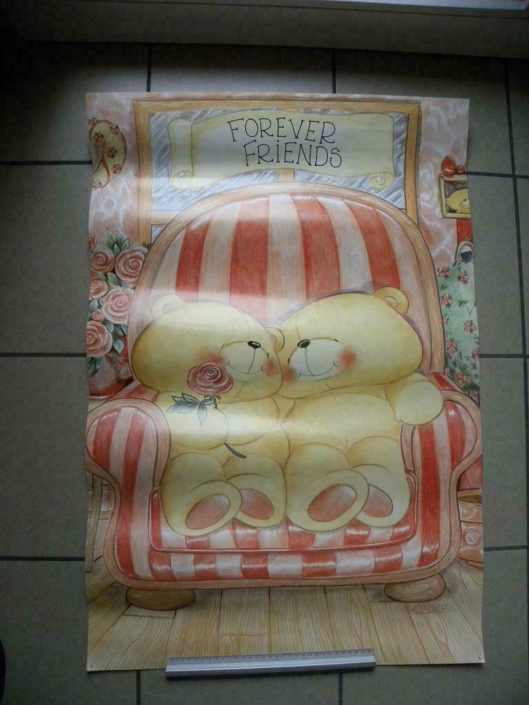 Poster Forever Friends en Berenposter, Collections, Ours & Peluches, Enlèvement, Comme neuf, Autres types, Forever Friends