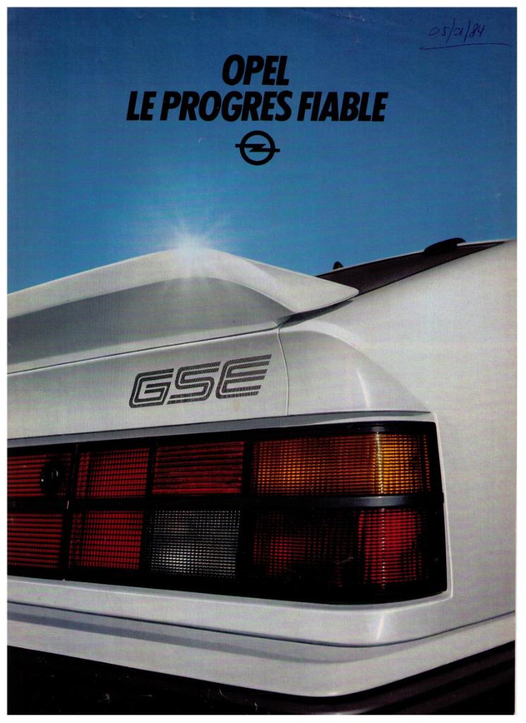 Gamme Opel +/- 1980 Senator, Monza, Commodore, Manta, Rekord, Dépliant, Utilisé, Collectif, Envoi