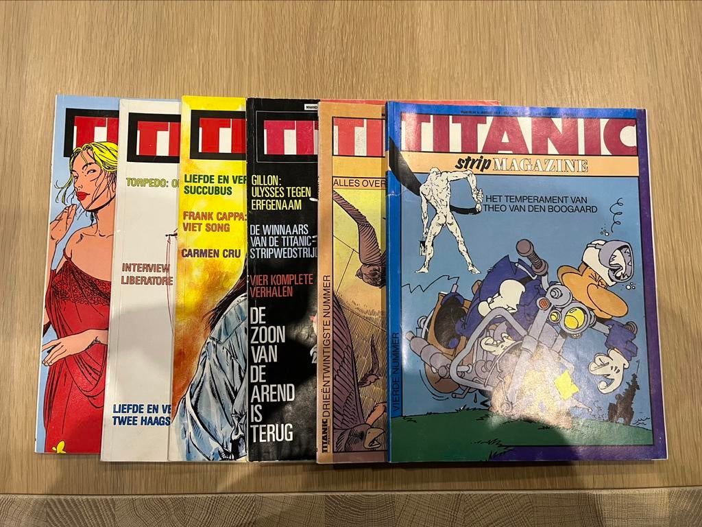 Maandblad Titanic nrs. 4,23,39,42,43 en 49, Boeken, Stripverhalen, Meerdere stripboeken, Ophalen of Verzenden