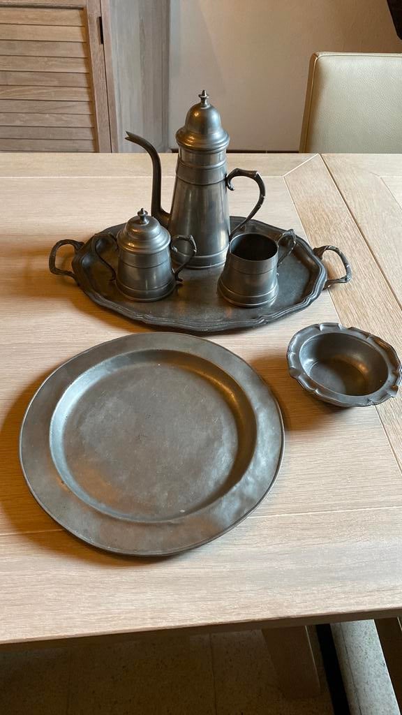 Tinnen koffie stel, Antiek en Kunst, Antiek | Tin, Ophalen