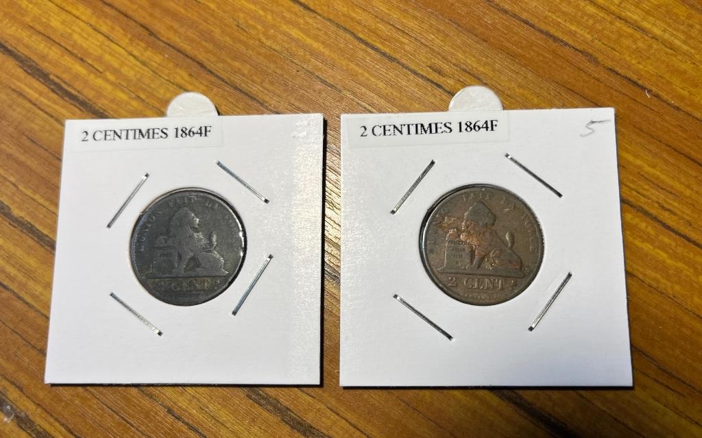 LEOPOLD 1ER - 2 x 2 CENTIMES 1864, Enlèvement ou Envoi