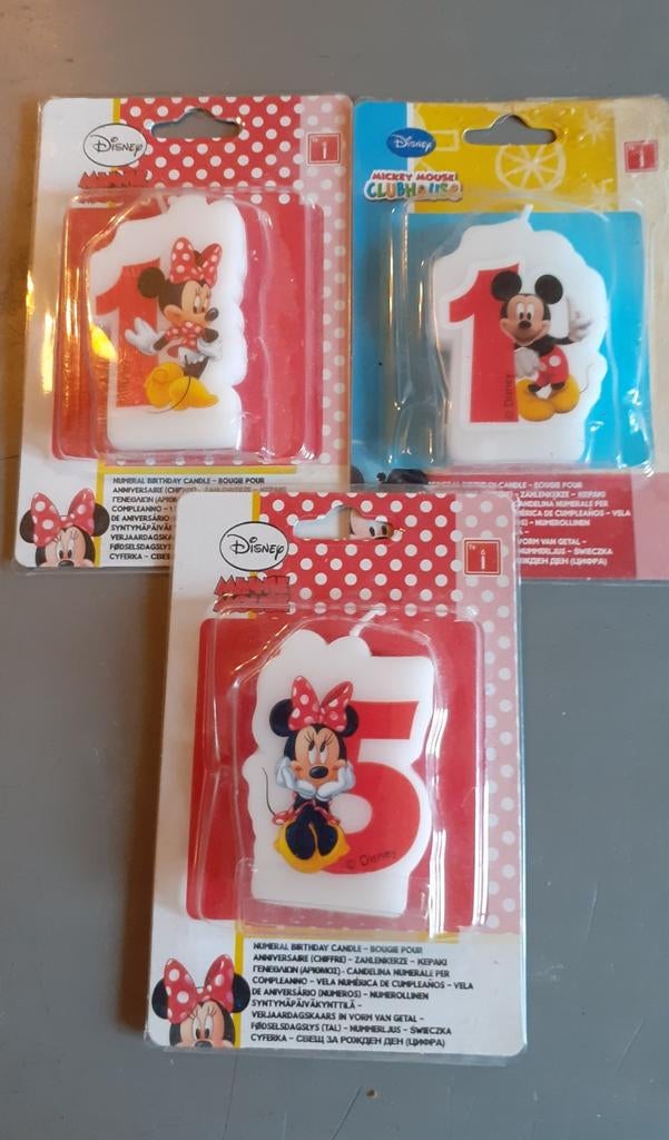 3 bougies disney anniversaire neuve  (2x1 et 1x5), Enlèvement ou Envoi, Neuf