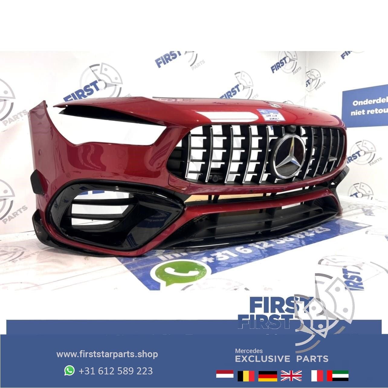 W118 CLA45 CLA45S AMG AERO VOORBUMPER ROOD + GT GRIL ORIGINE