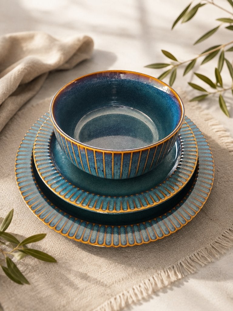 Turkós keramiek servies, Huis en Inrichting, Ophalen, Overige merken, Zo goed als nieuw, Compleet servies