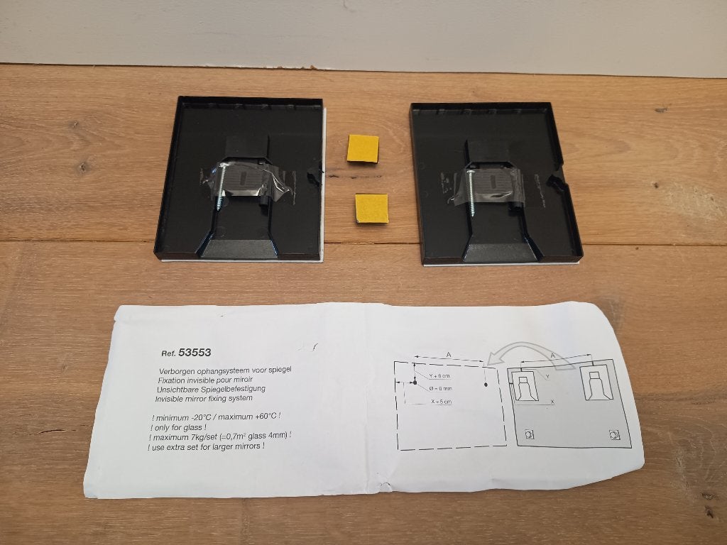 Verborgen Spiegel Ophangsysteem - Desco - 2x2 Stuks - NIEUW, Verzenden, Nieuw, 100 tot 125 cm, Minder dan 100 cm