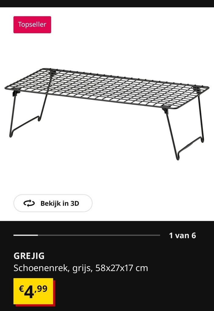 Schoenrek GREJIG IKEA, Ophalen