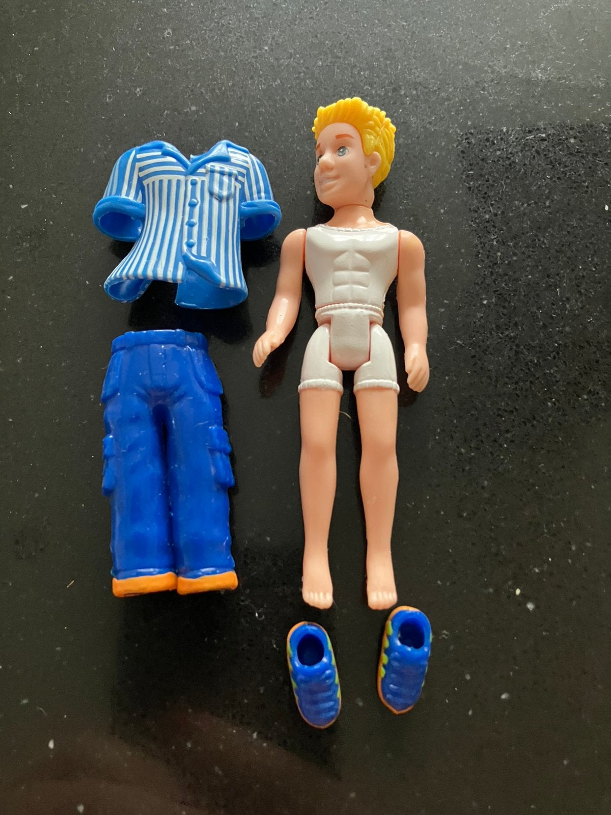Poupée vintage Polly Pocket Man + vêtements + accessoires, Enlèvement ou Envoi, Utilisé