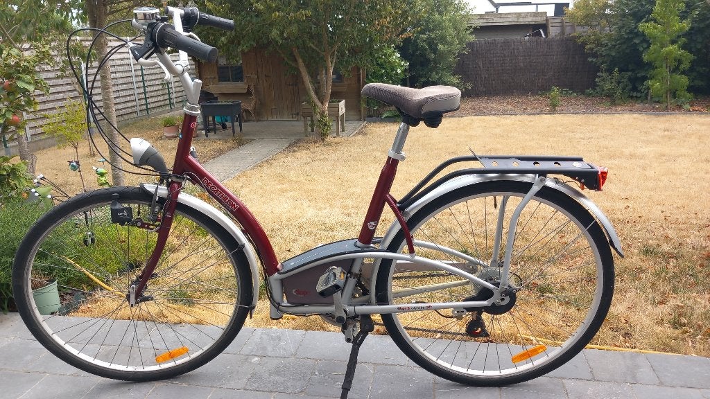 dames fiets - Decathlon City Bike (2x7 versnellingen), Fietsen en Brommers, 53 tot 56 cm, Versnellingen, Zo goed als nieuw, Ophalen