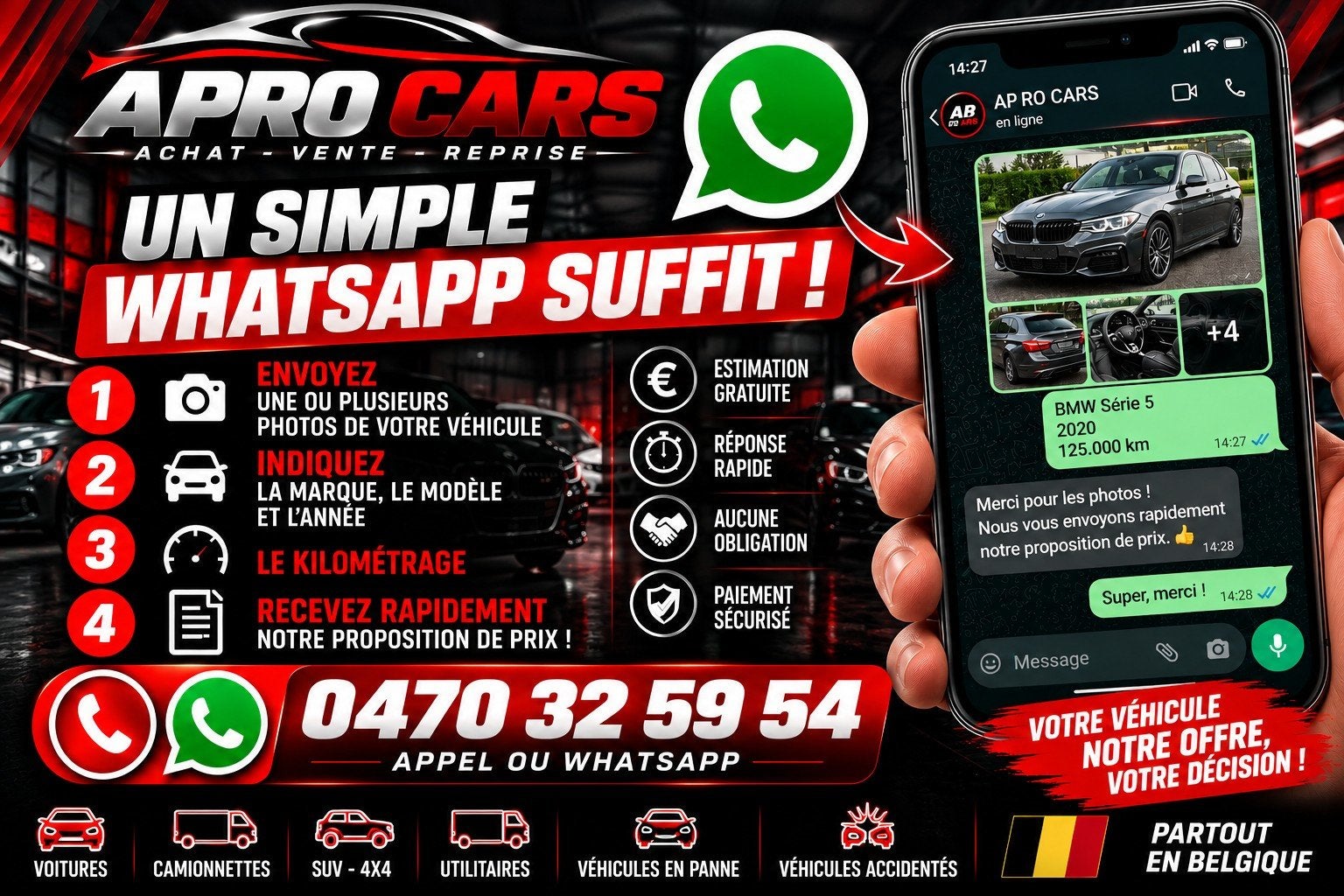 RACHAT AUTO – VOITURES & CAMIONNETTES – ACHAT RAPIDE 1H, Auto diversen