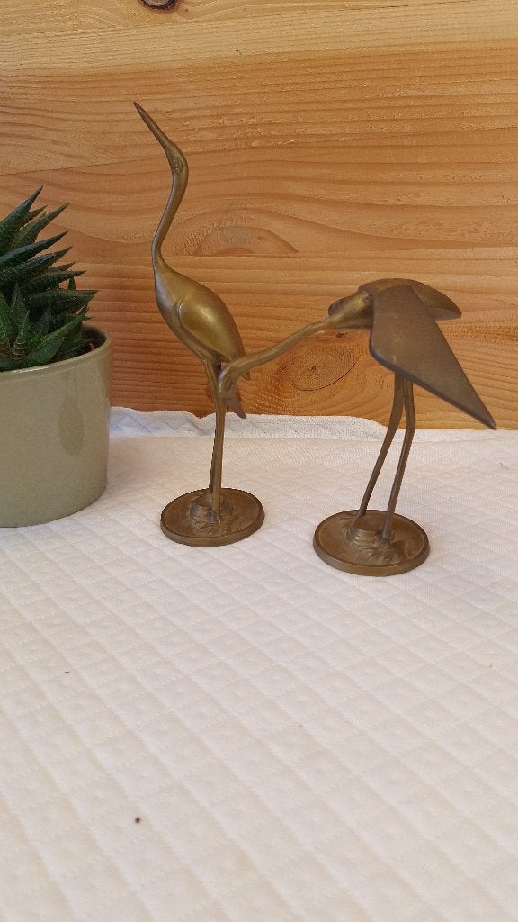 Vintage messing vogels , kraanvogels, Ophalen of Verzenden, Koper