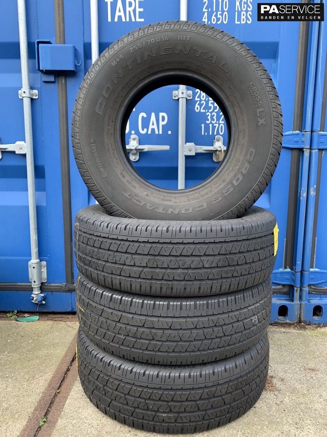 4x Continental 255 70 16 Crosscontact met 7,8 en 7,5 mm, Auto-onderdelen, Banden en Velgen, Gebruikt, 255 mm, -, Banden en Velgen