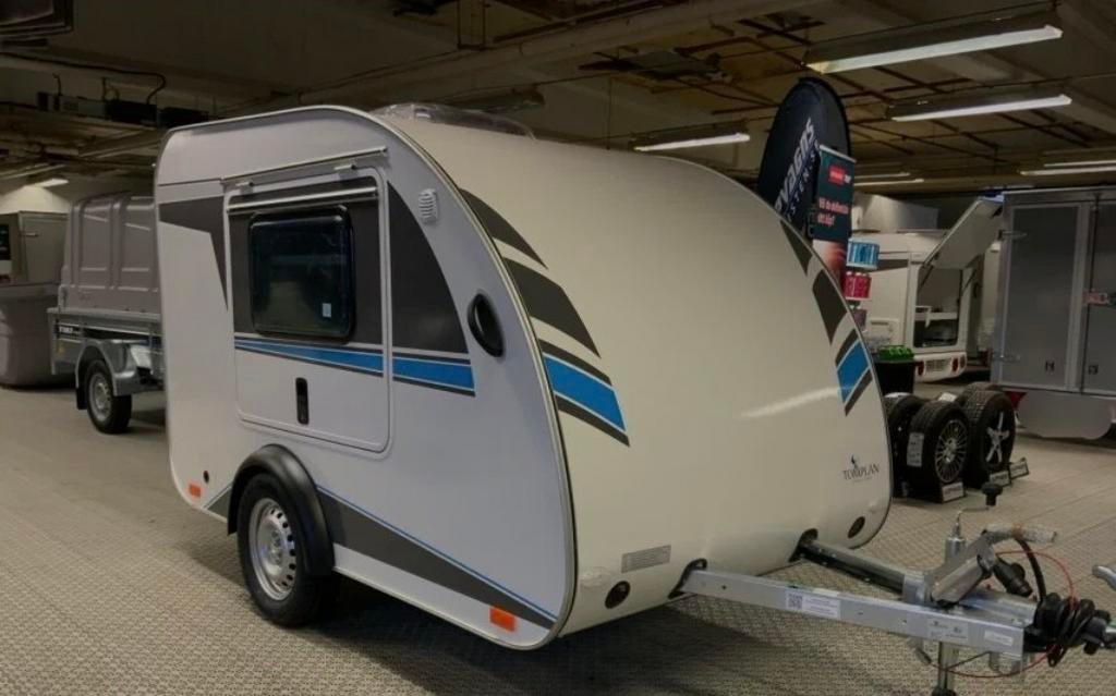 Tomplan TEARDROP Mini Tommy- 750kg, Caravans en Kamperen, Caravans, Particulier, tot en met 2, Overige merken, Radio, Zonnepaneel