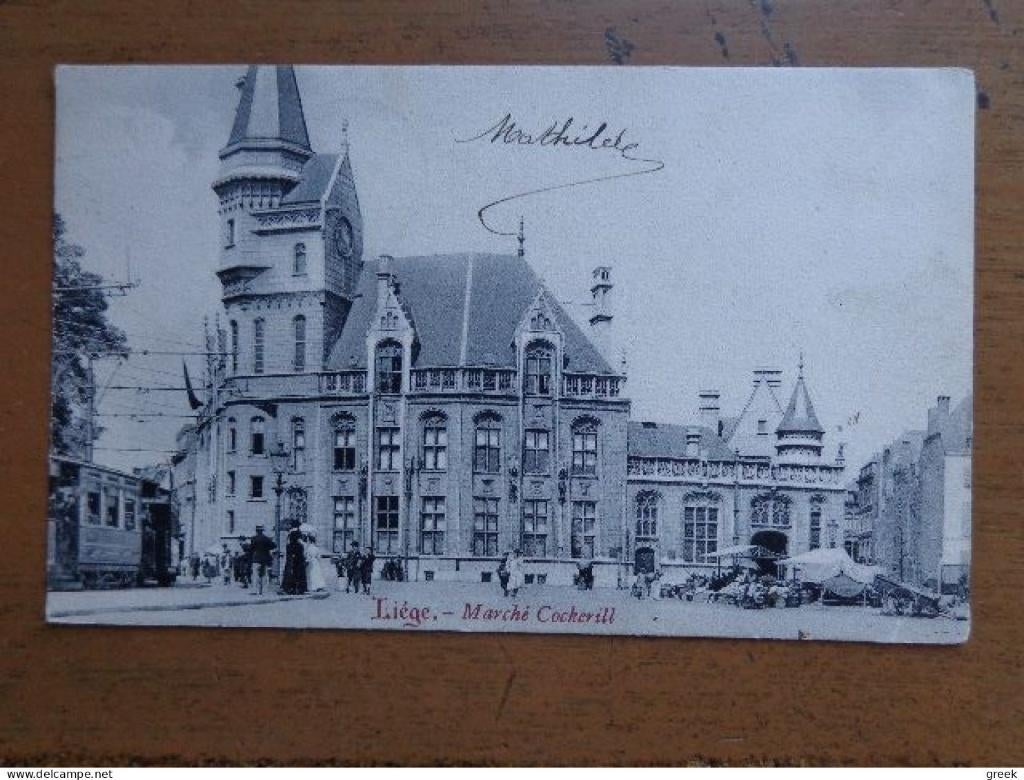 Postkaart Liège, Marché Cockerill / 1906, Envoi, Avant 1920, Affranchie, Liège