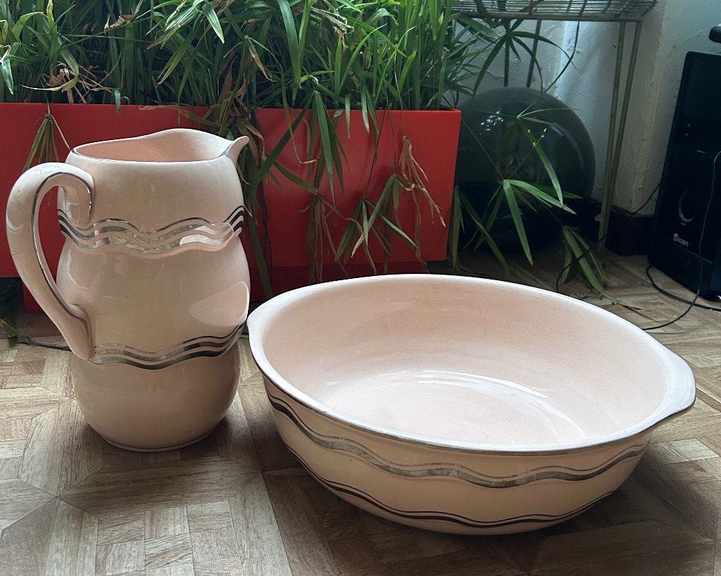 Ancien ensemble rose de toilette Boch Landen, Antiquités & Art, Enlèvement