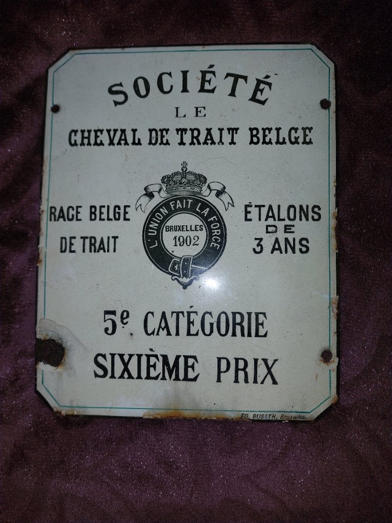 Assiette émaillée 1902, Enlèvement, Utilisé, Panneau publicitaire