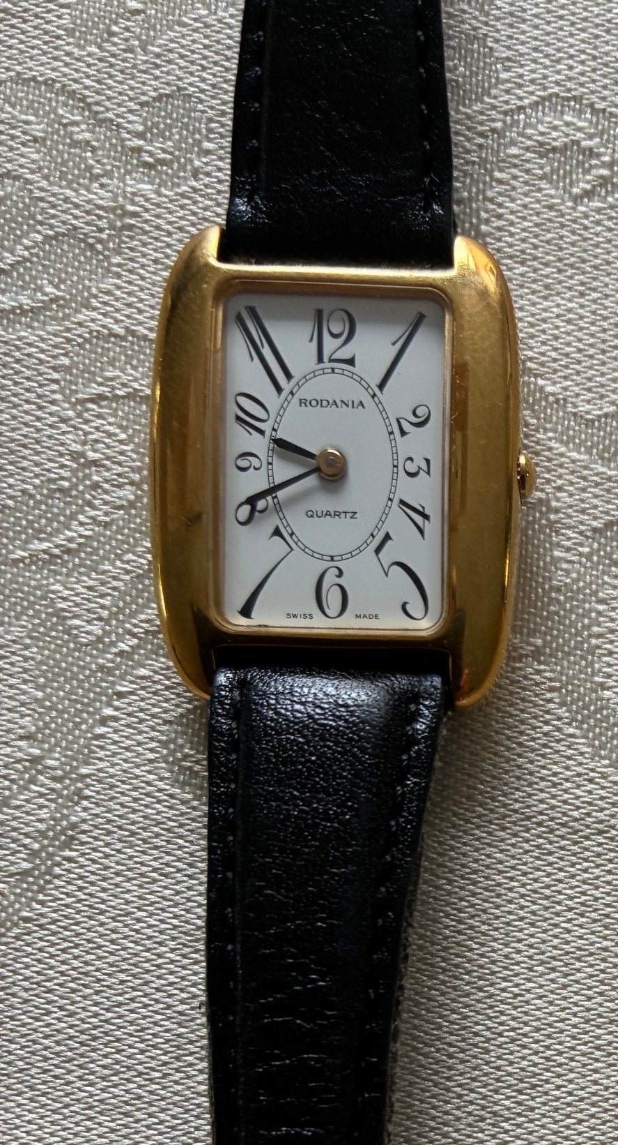 Montre à quartz Rodania vintage, Montre-bracelet, Autres marques, Enlèvement ou Envoi, Cuir