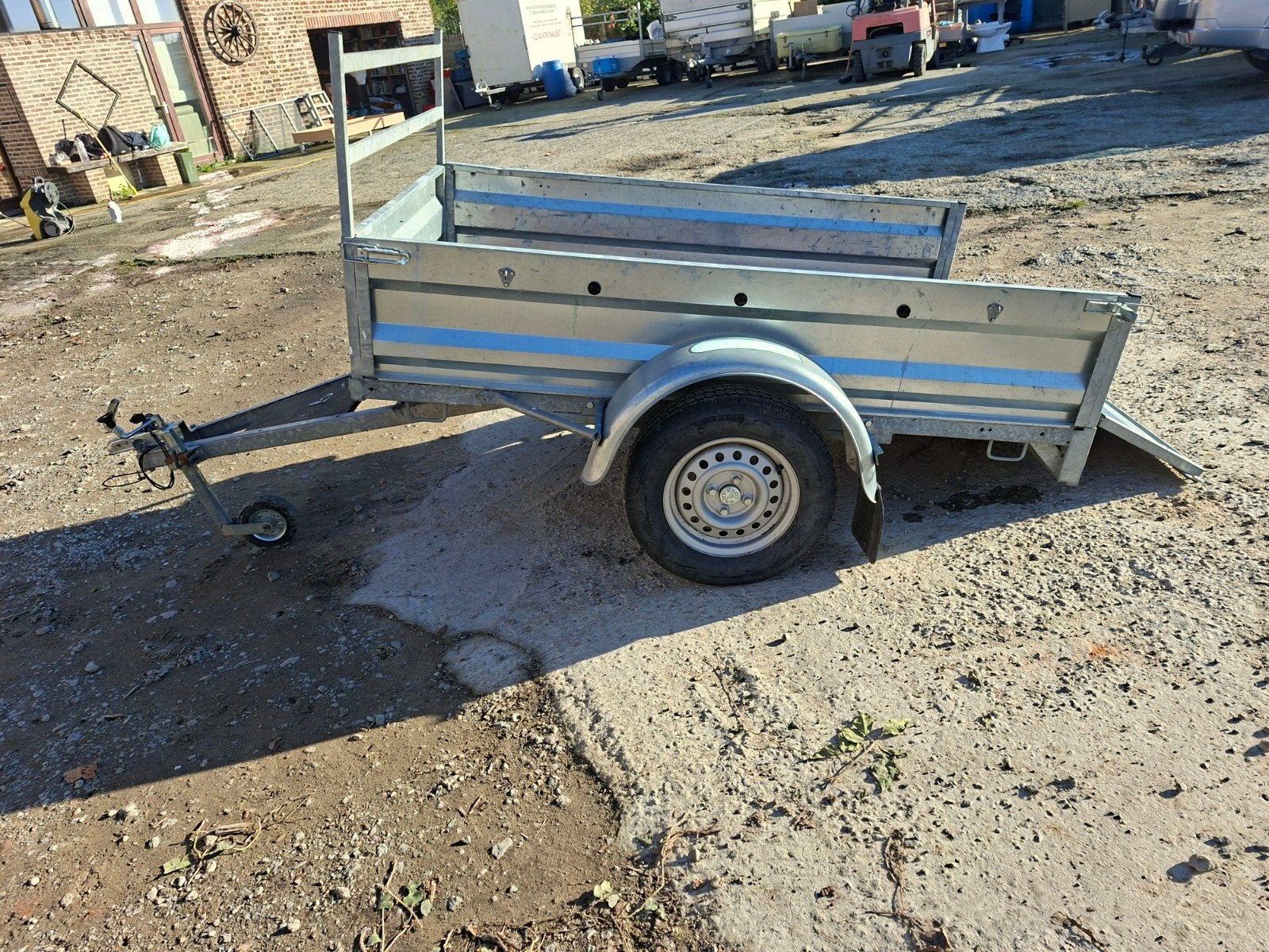 remorque simple essieux porte engin basculante, Autos : Divers, Enlèvement ou Envoi