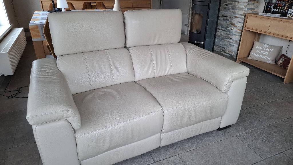 2 zit relax, beige, Huis en Inrichting, Ophalen, Gebruikt, Tweepersoons, Leer