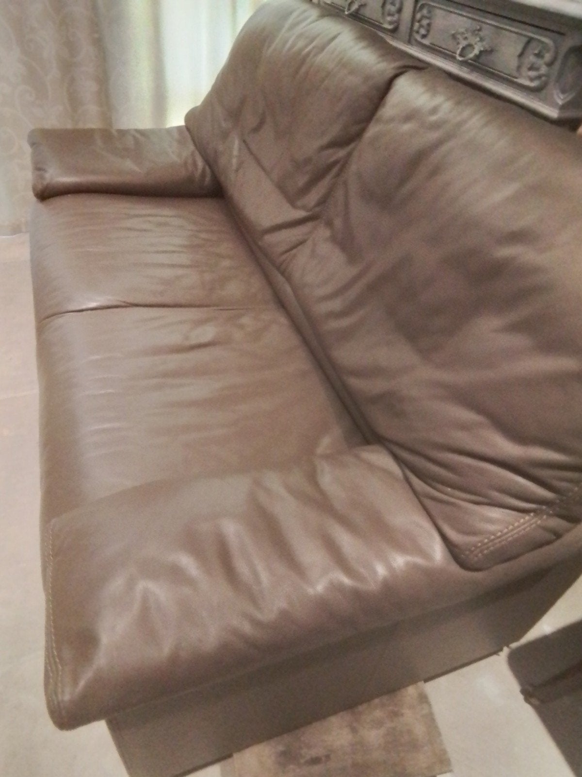 divan 1,75 min koffie met melk kleur  leder, Ophalen