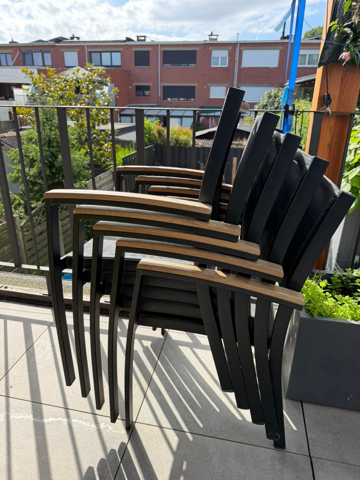 Set tuinstoelen (12), Jardin & Terrasse, Chaises de jardin, Enlèvement, Utilisé, Aluminium, Empilable