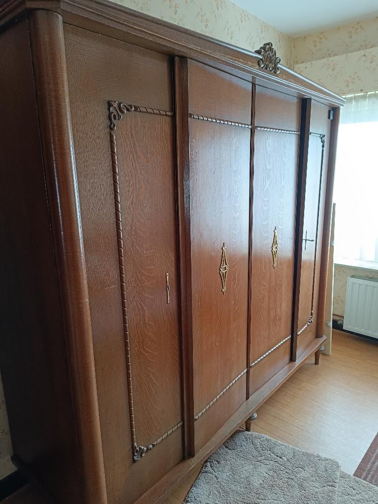 Eiken kleerkast 4 deuren, Huis en Inrichting, Kasten | Kleerkasten, Ophalen, Gebruikt, Eikenhout, 200 cm of meer