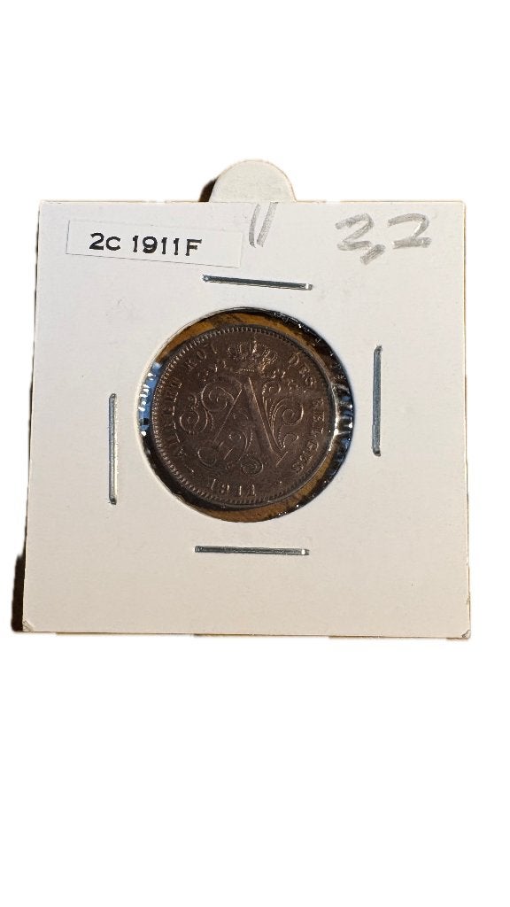 ALBERT I: 2 CENT 1911F (2), Postzegels en Munten, Munten | België, Ophalen of Verzenden