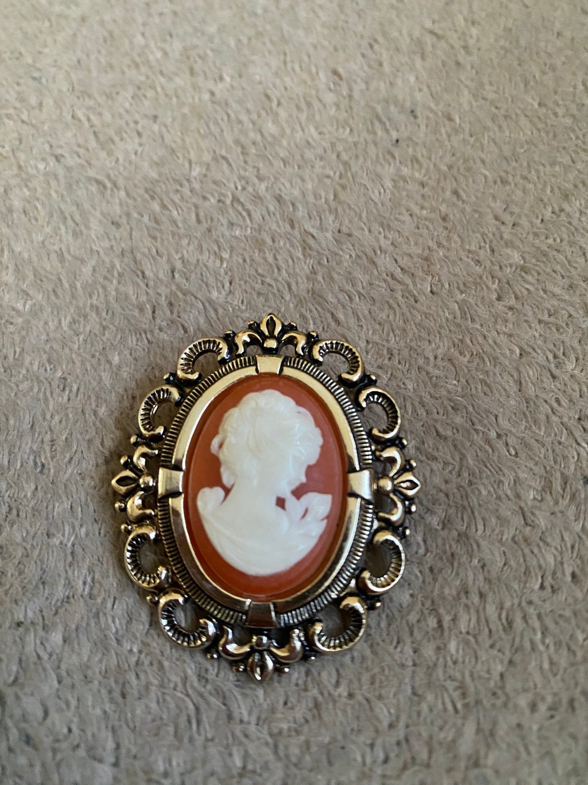 Oude sjaal met cameo-sluiting, Handtassen en Accessoires, Broches, Ophalen of Verzenden, Zo goed als nieuw