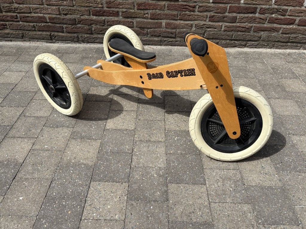 Houten loopfiets driewieler 3 wielen, Fietsen en Brommers, Ophalen, Gebruikt