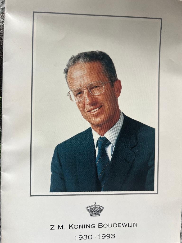 Kaartje  en bidprentje  Z.M Koning Boudewijn, Ophalen of Verzenden, Rouwkaart