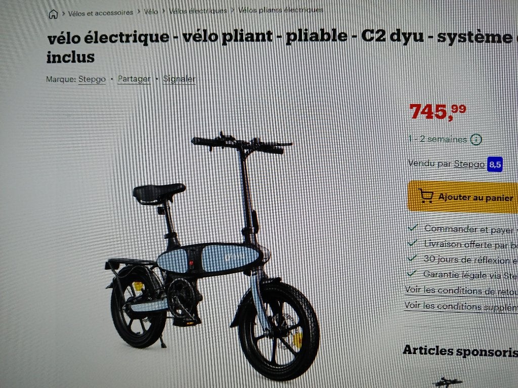 Vélo électrique pliant DYU C2 0 KM new new new PRIX FIX FIX, Vélos & Vélomoteurs, Vélos & Cyclomoteurs Autre, Neuf, Enlèvement