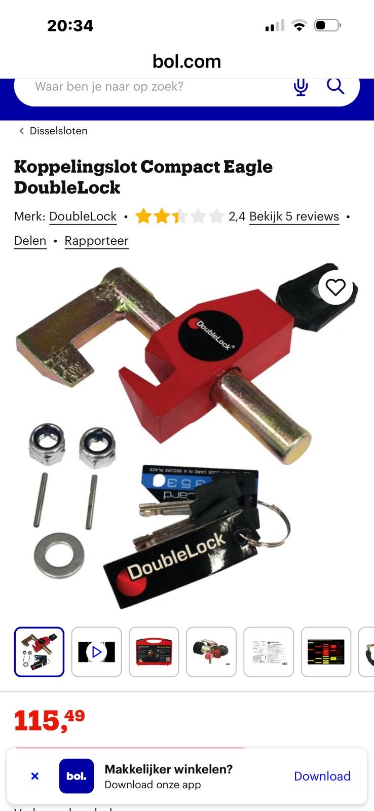 Doublelock veiligheidsslot, Enlèvement, Neuf