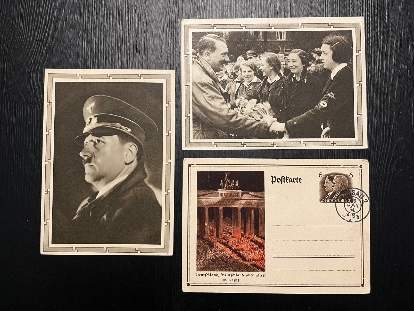 Set van 3 postkaarten Adolf Hitler, Deutsches Reich, Verzamelen, Ophalen of Verzenden, Zo goed als nieuw