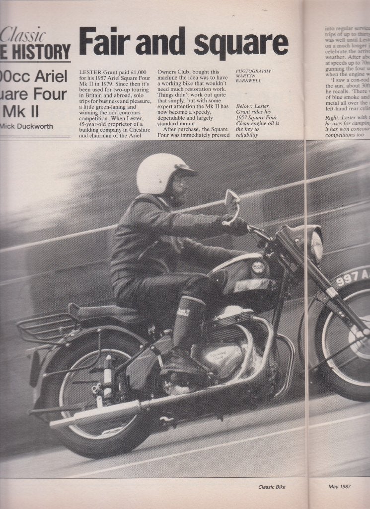 Moto Ariel 1000 Square four MK II collection, Envoi, Utilisé
