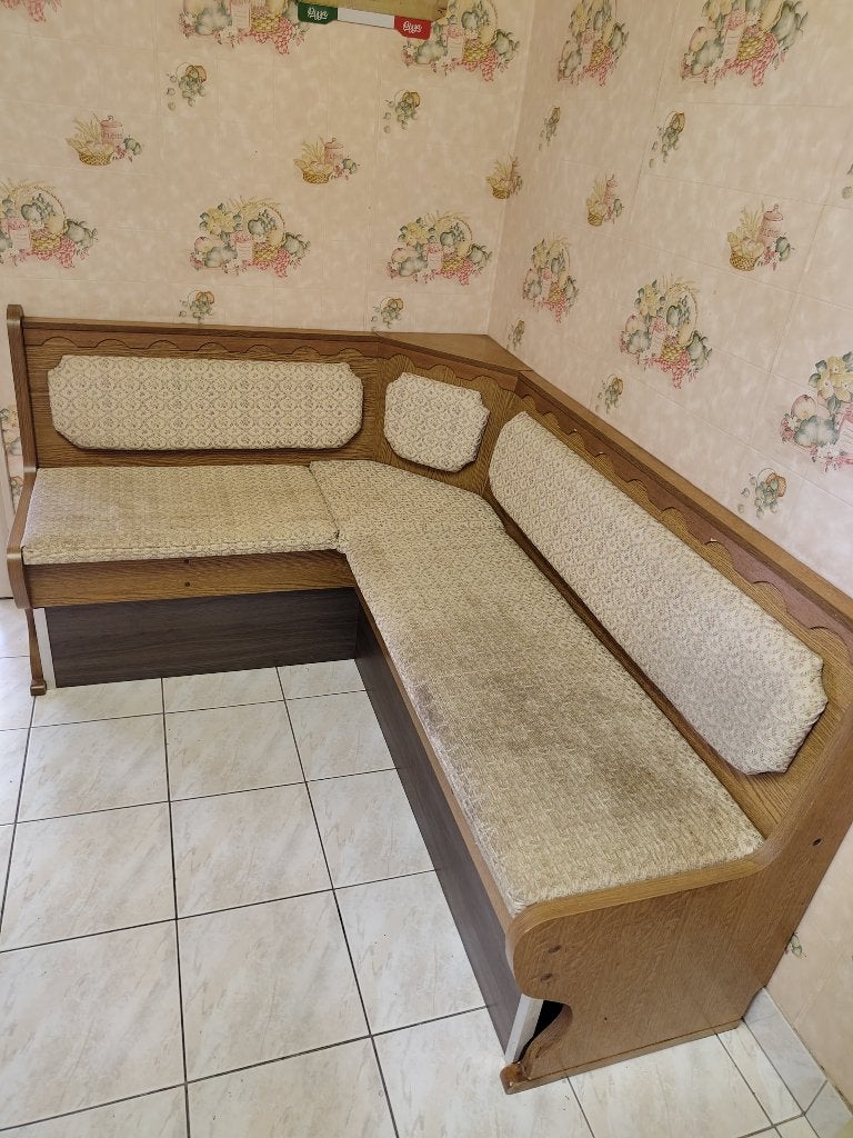 Banquette d'angle à donner et à venir chercher sur place, Maison & Meubles, Ancien, Brun, Enlèvement, Utilisé