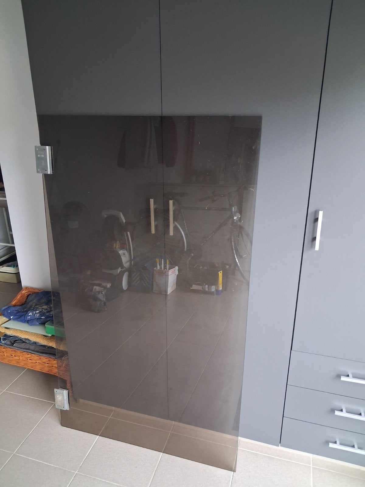 Glaswand met scharnieren, Doe-het-zelf en Bouw, Deuren en Vliegenramen, Ophalen, Glas