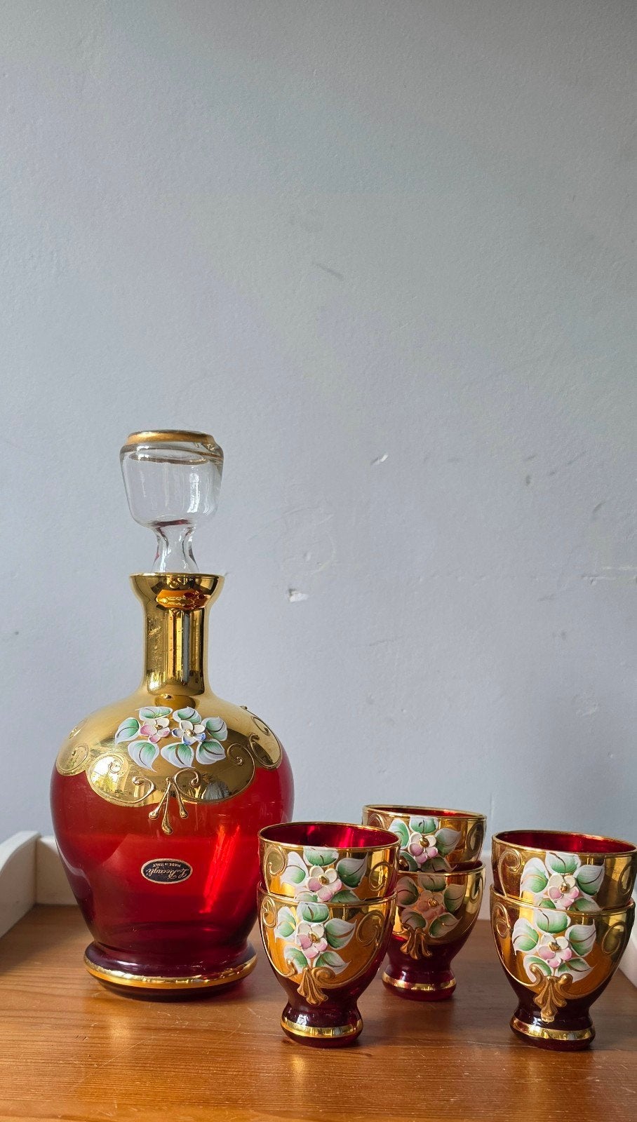 Service à liqueur vintage italien L. Becagli – Style Tre Fuo, Antiquités & Art, Enlèvement ou Envoi