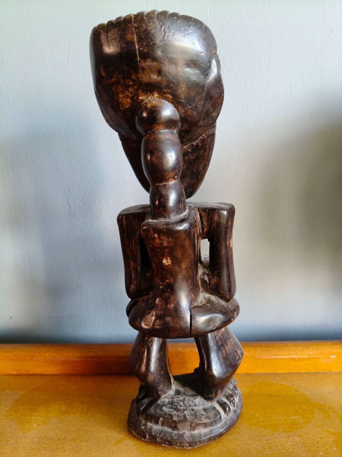Authentiek Afrikaans Houten Beeldje – Songye Stijl (34 cm /, Ophalen, Hout, Houtsnijwerk