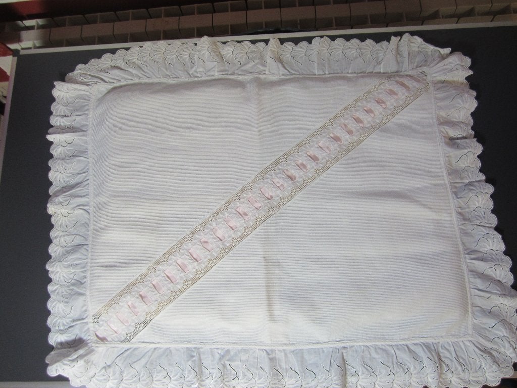 Ancien couvre-pieds de berceau  fait-main années 1950, Enlèvement ou Envoi, Enfants