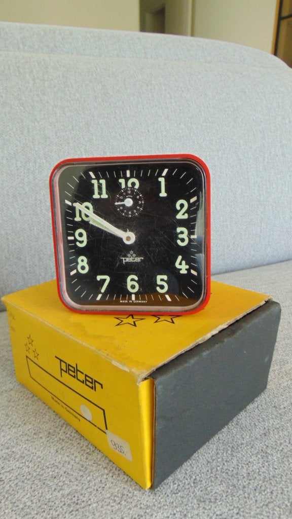 Vintage wekker Peter jaren 70, Ophalen of Verzenden, Zo goed als nieuw, Analoog