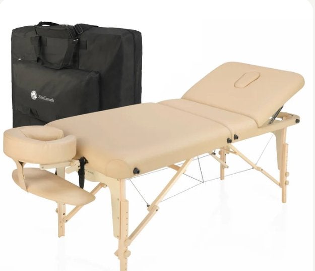 Table de massage pliable beige 71 cm - comme neuve, Enlèvement, Comme neuf, Table de massage