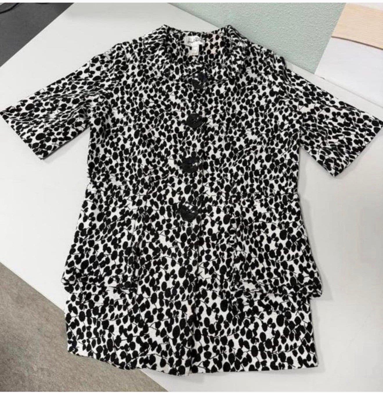 Veste Blazer Joseph Ribkoff boutonnée devant, noir et blanc, Enlèvement ou Envoi, Comme neuf, Taille 42/44 (L), Noir