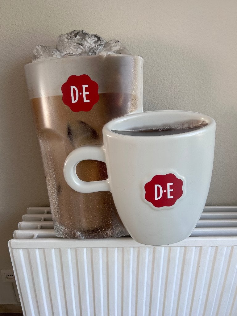 Grote reclame voor DOUWE EGBERTS koffie, Verzamelen, Ophalen, Gebruikt, Reclamebord