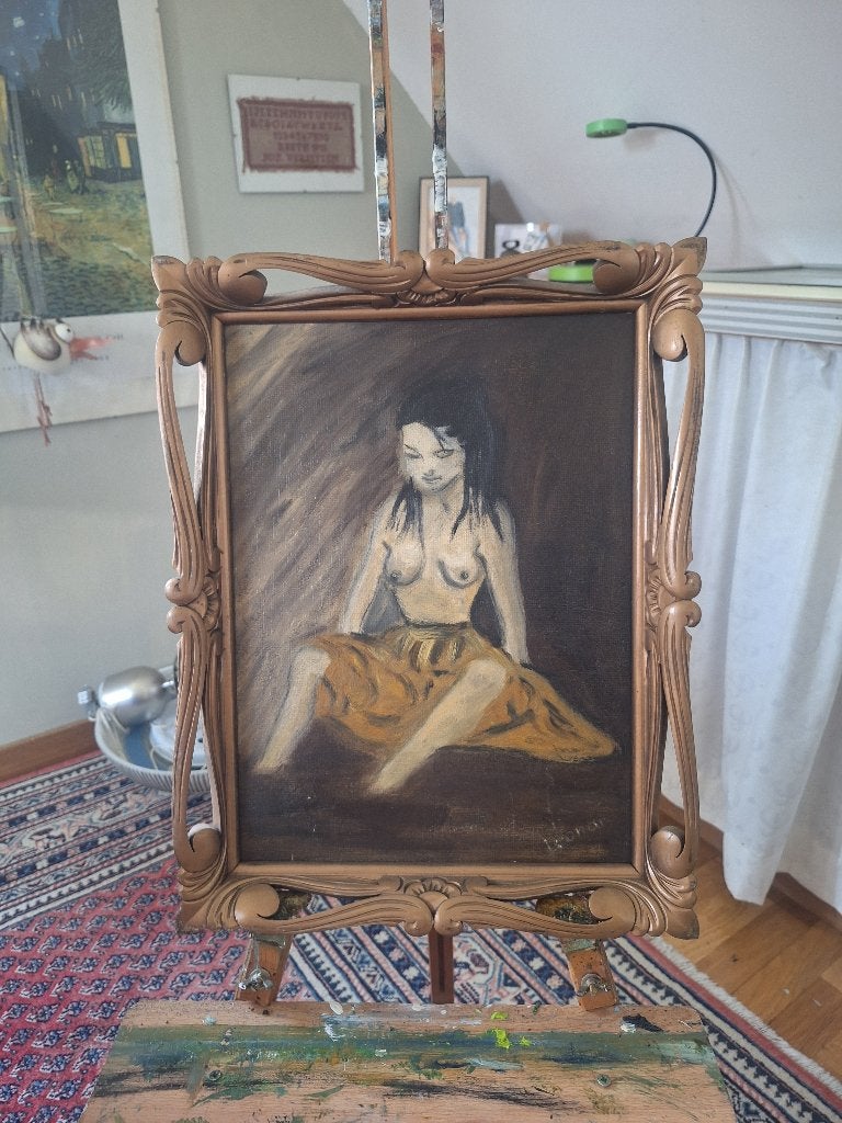 Schilderij olie op doek: Eva, Antiquités & Art, Art | Peinture | Classique, Portrait ou Personnes, Enlèvement ou Envoi, Peinture à l'huile