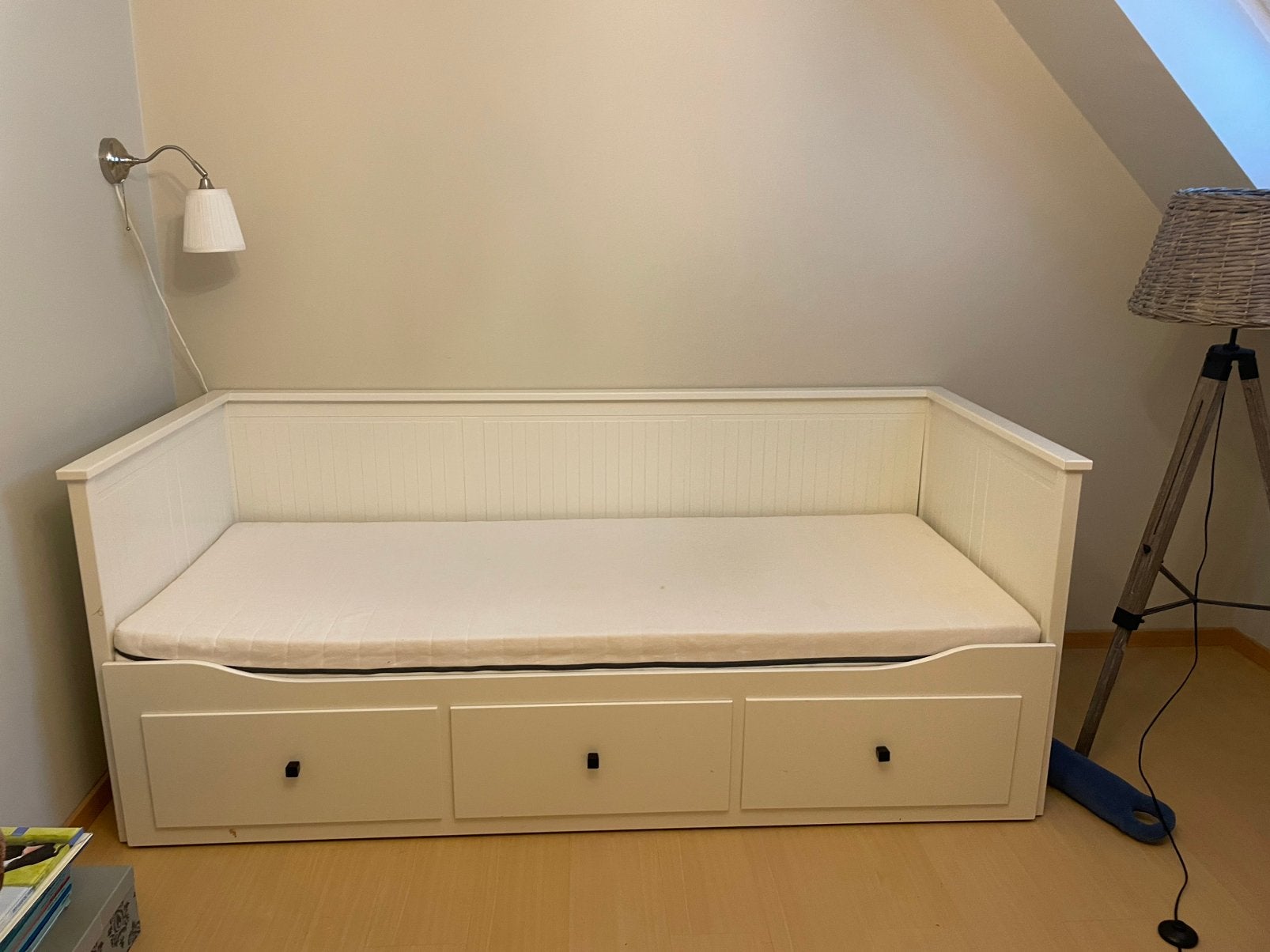 Canapé-lit blanc Ikea avec lit gigogne, Modern/Landelijk, 90 cm, Enlèvement, Utilisé