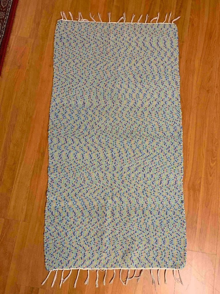 tapis Happy 136/72 cm, Enlèvement ou Envoi, Utilisé, Bleu, Autres styles