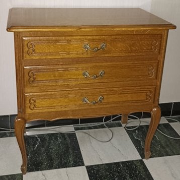 Commode chêne 3 tiroirs, Maison & Meubles, 25 à 50 cm, Moins de 100 cm, Enlèvement, Utilisé