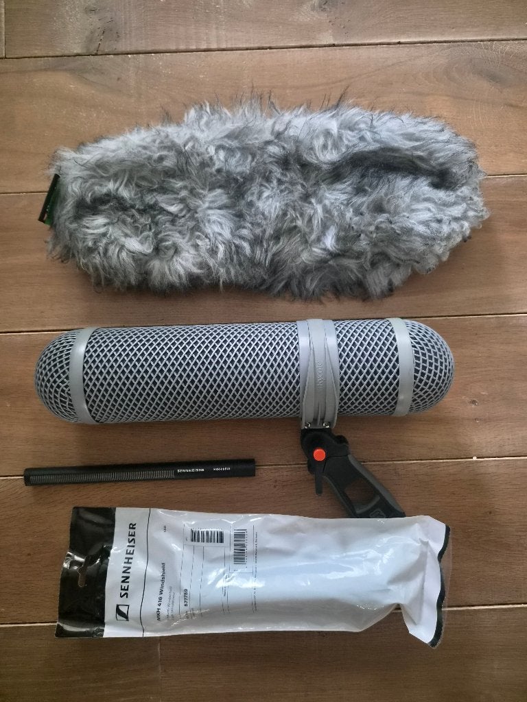 Sennheiser MKH416 en Rycote supershield medium, Muziek en Instrumenten, Microfoons, Ophalen, Zo goed als nieuw, Overige typen